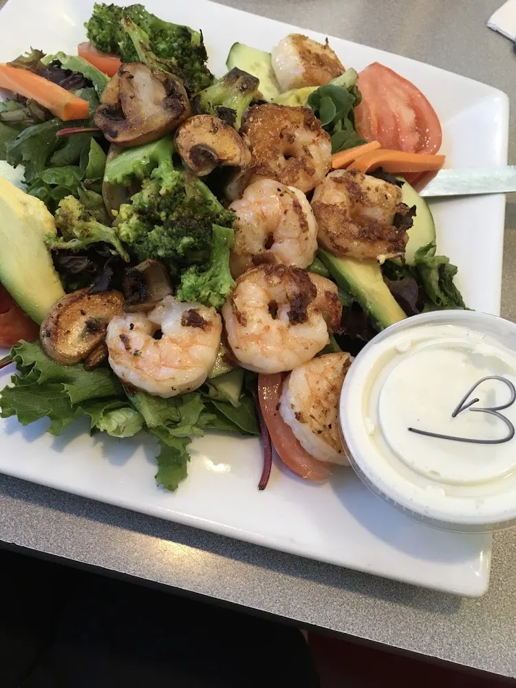Grilled Shrimp Broccoli & Mushrooms with Avocado